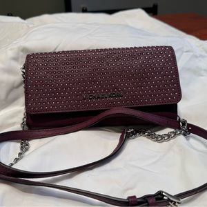 Deep maroon purple cross body Michael Kors